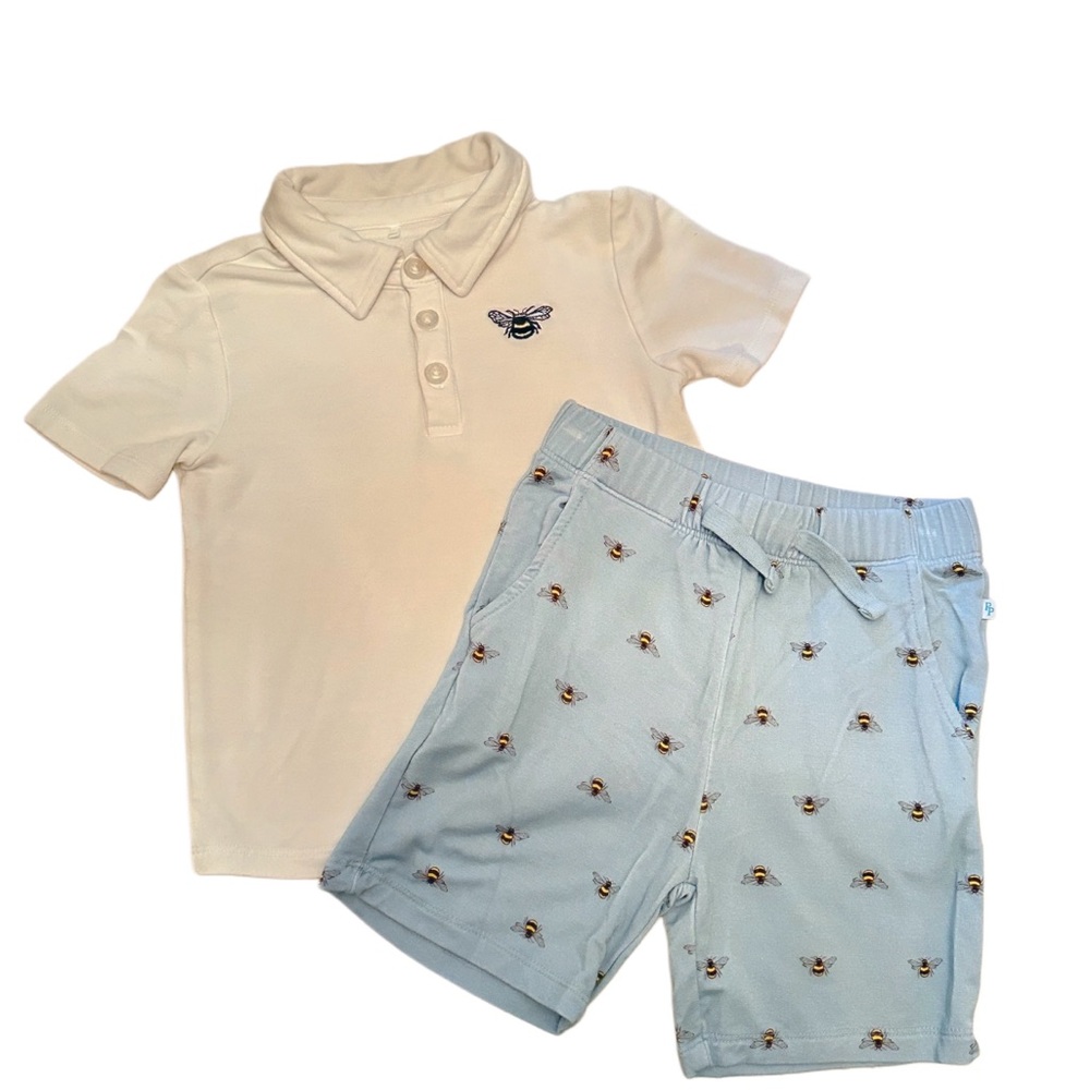 Posh Peanut Bee polo shirt & shorts set